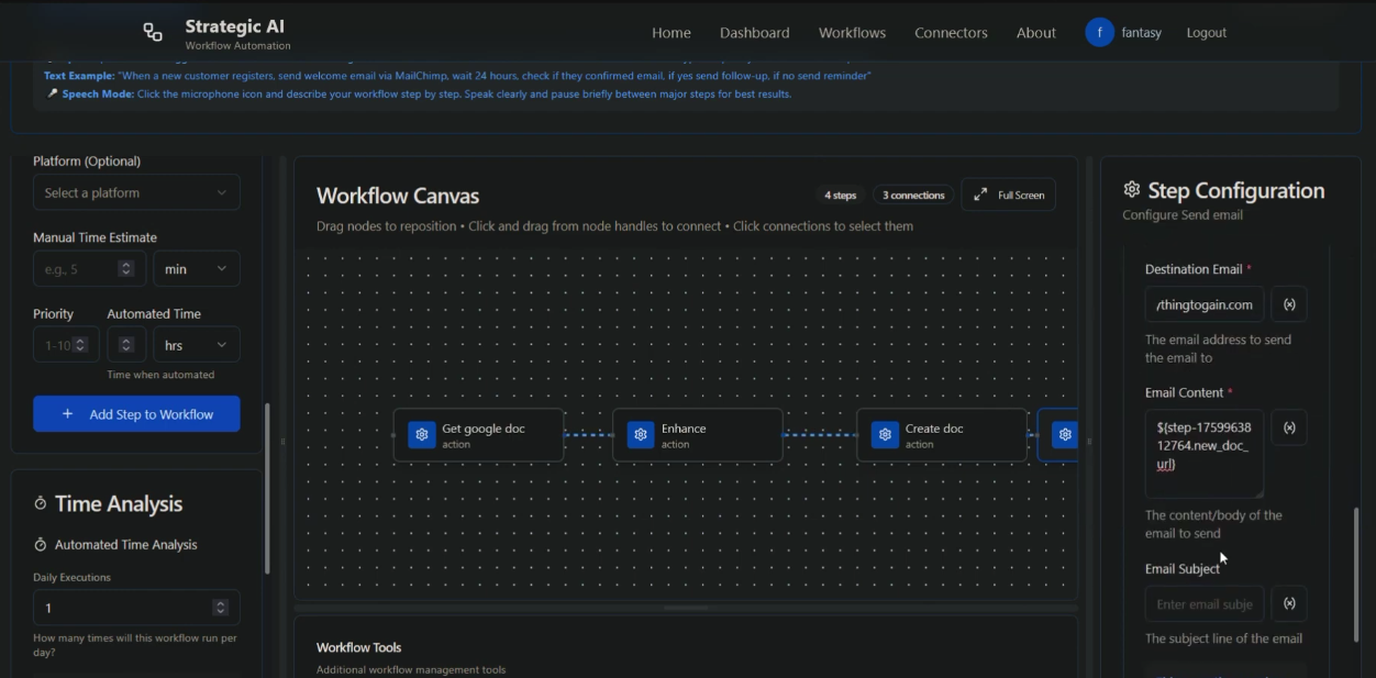 Visual Workflow Builder